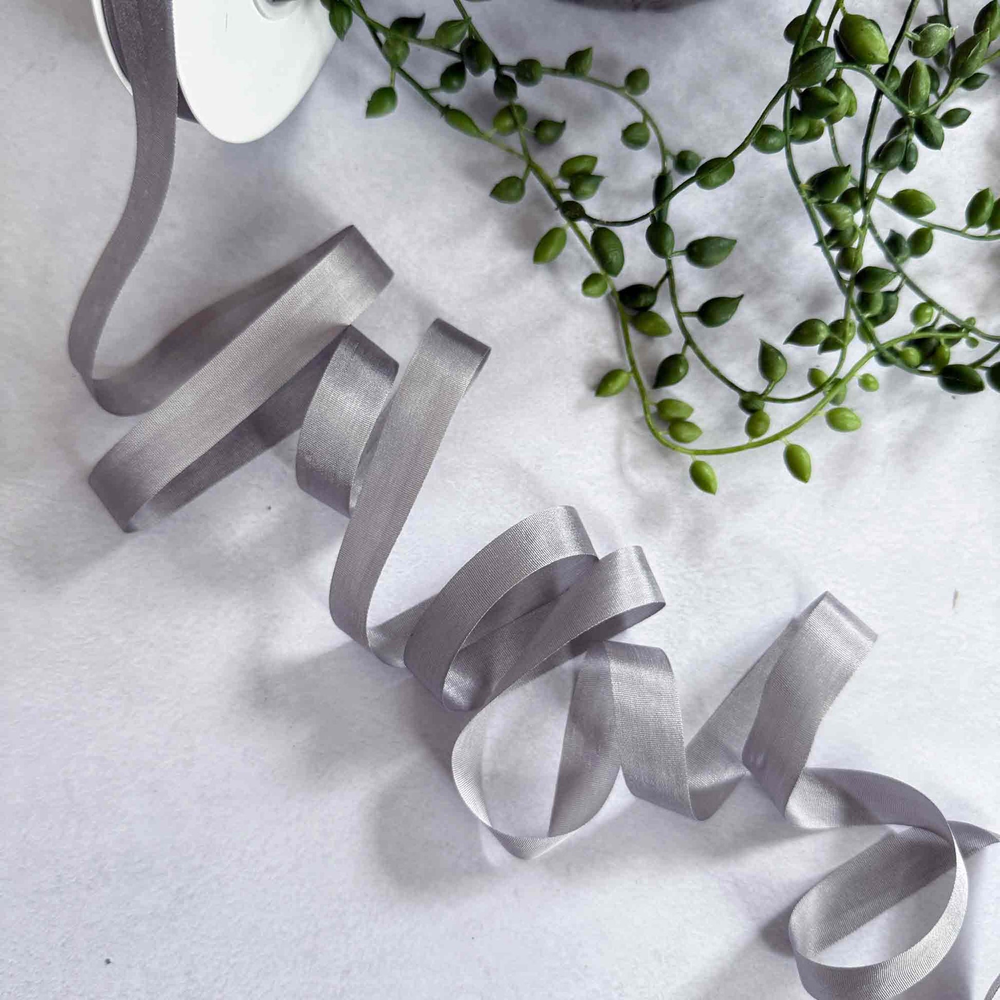 grey habotai silk ribbon
