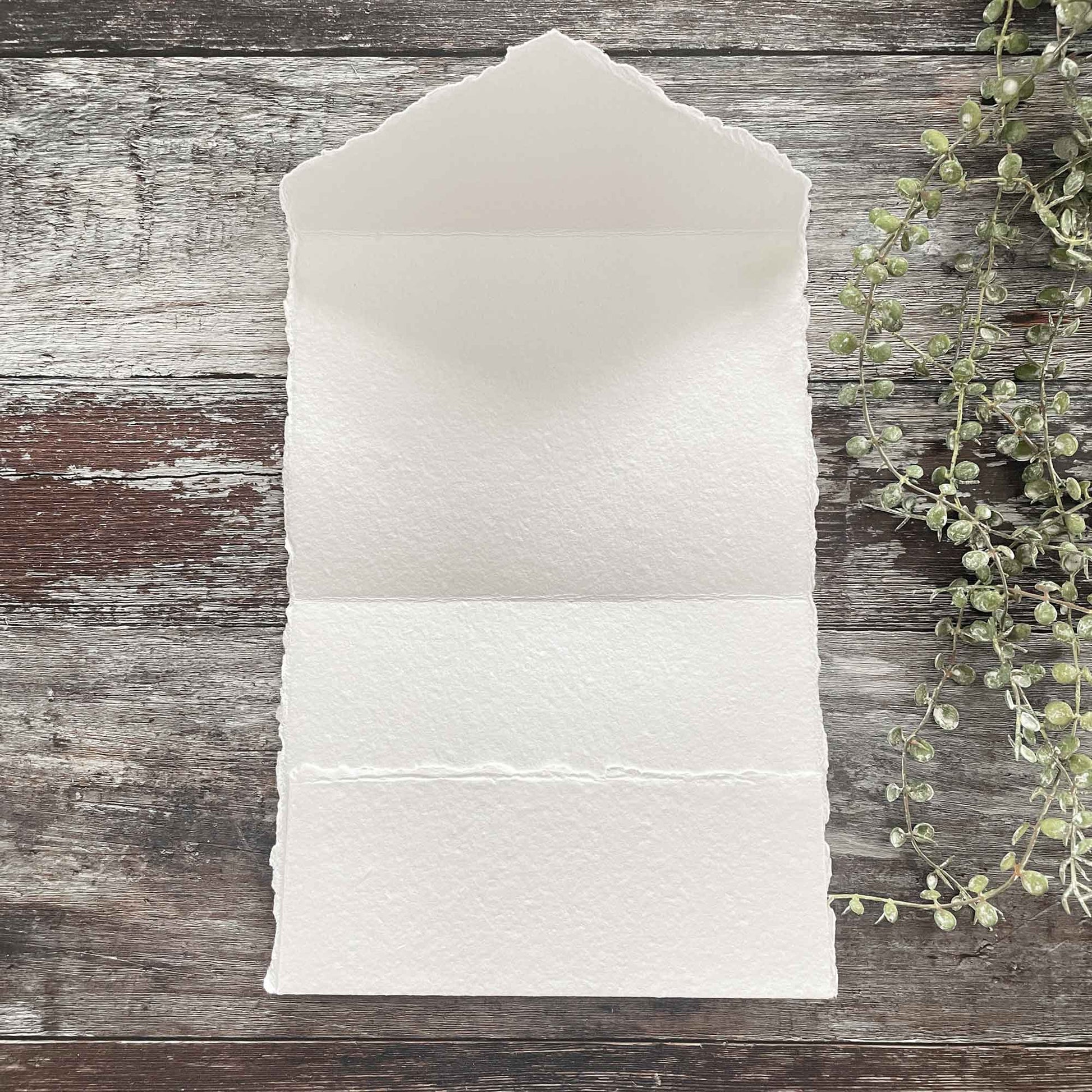 Blank pocket style invitation made from recycled cotton rag paper in white.  Make your own eco friendly wedding invitations