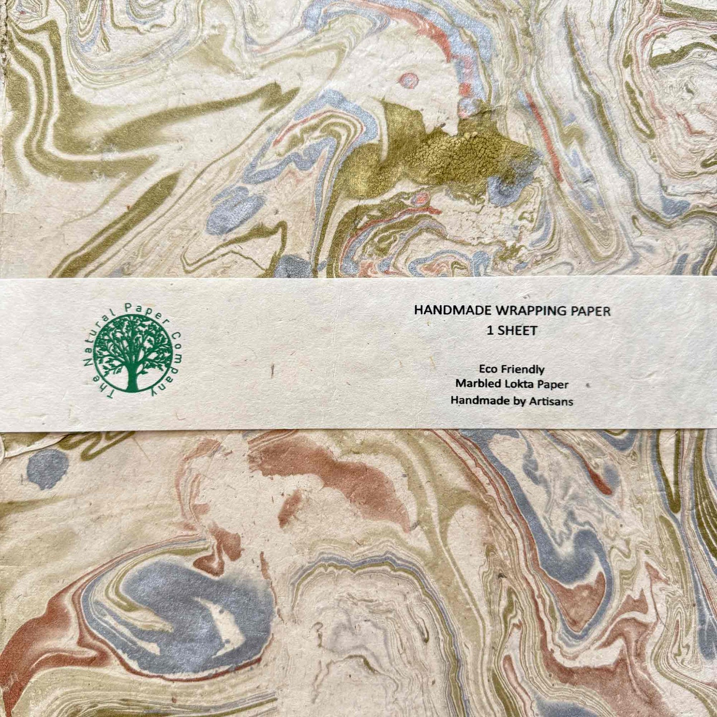 Hand-marbled Lokta wrapping paper sheet by The Natural Paper Company – eco-friendly, handmade, sustainable artisanal gift wrap