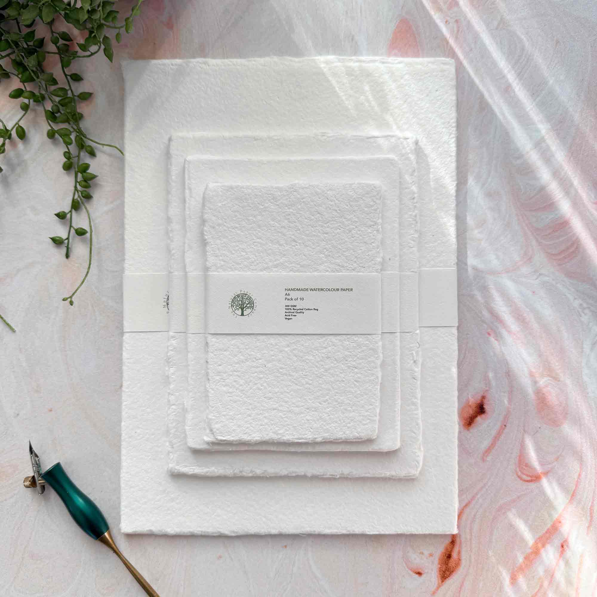 white watercolour paper made from cotton