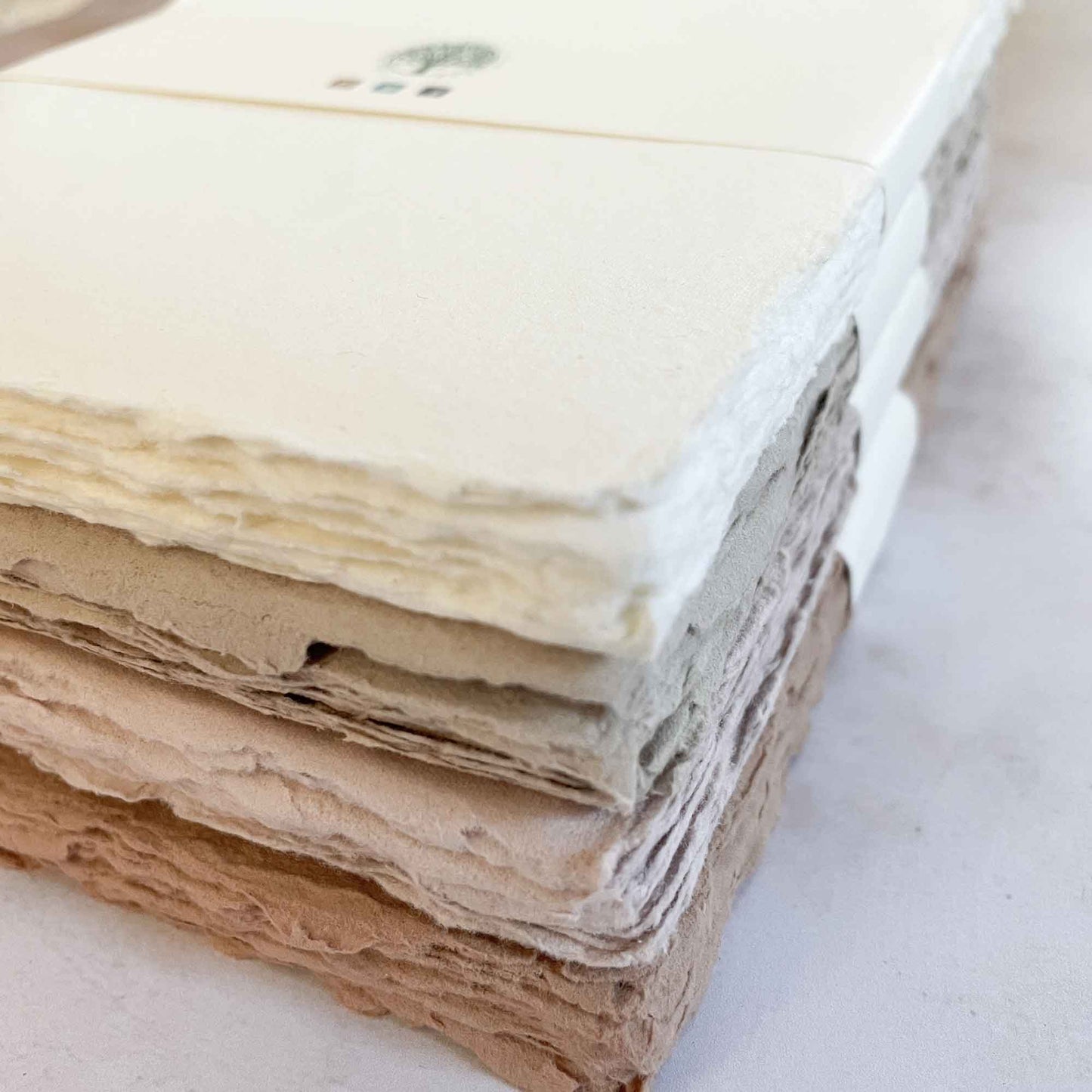 Handmade cotton rag card with deckled edges.  Neutral Colour Tree Free Paper by The Natural Paper Company