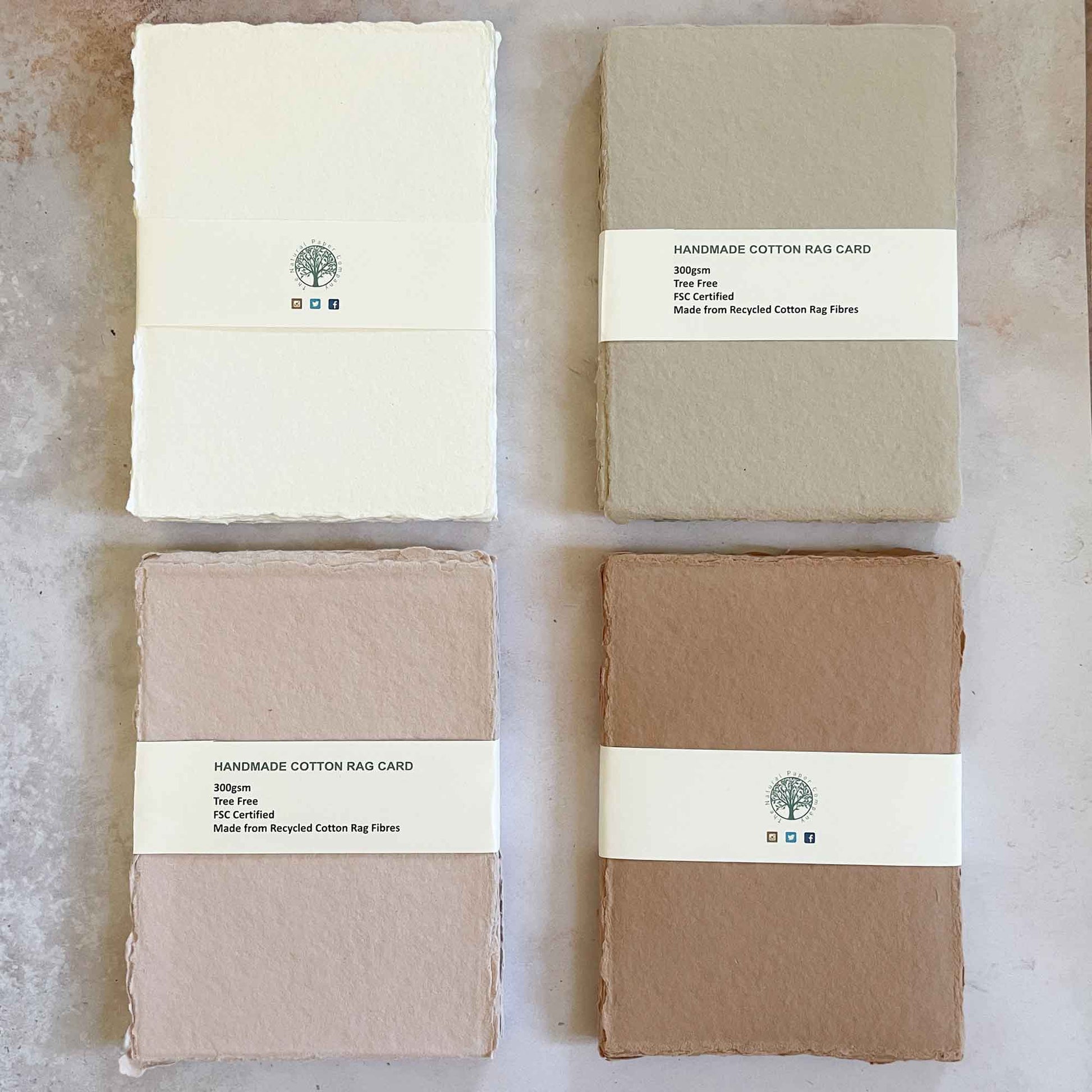 Handmade cotton rag paper and card by The Natural Paper Company.  Tree Free Paper