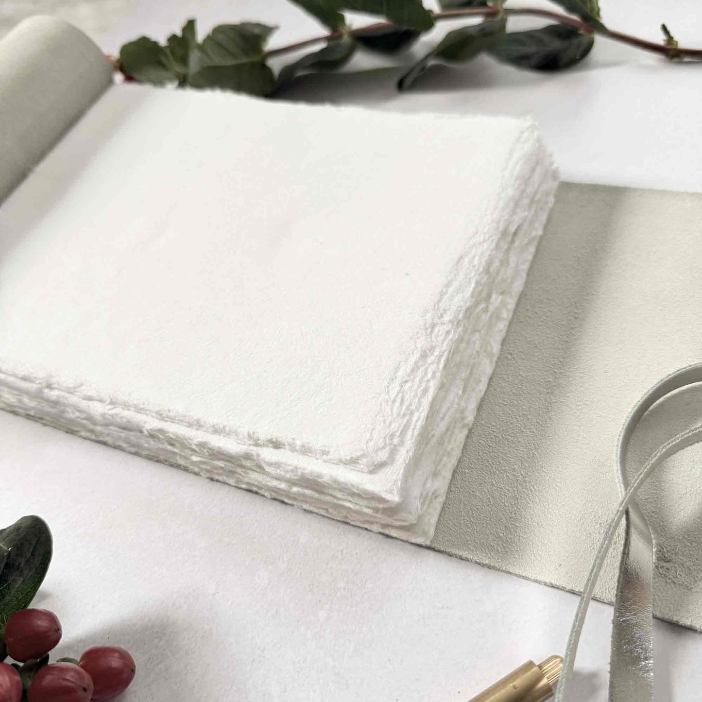 handmade leather journal with cotton rag paper pages