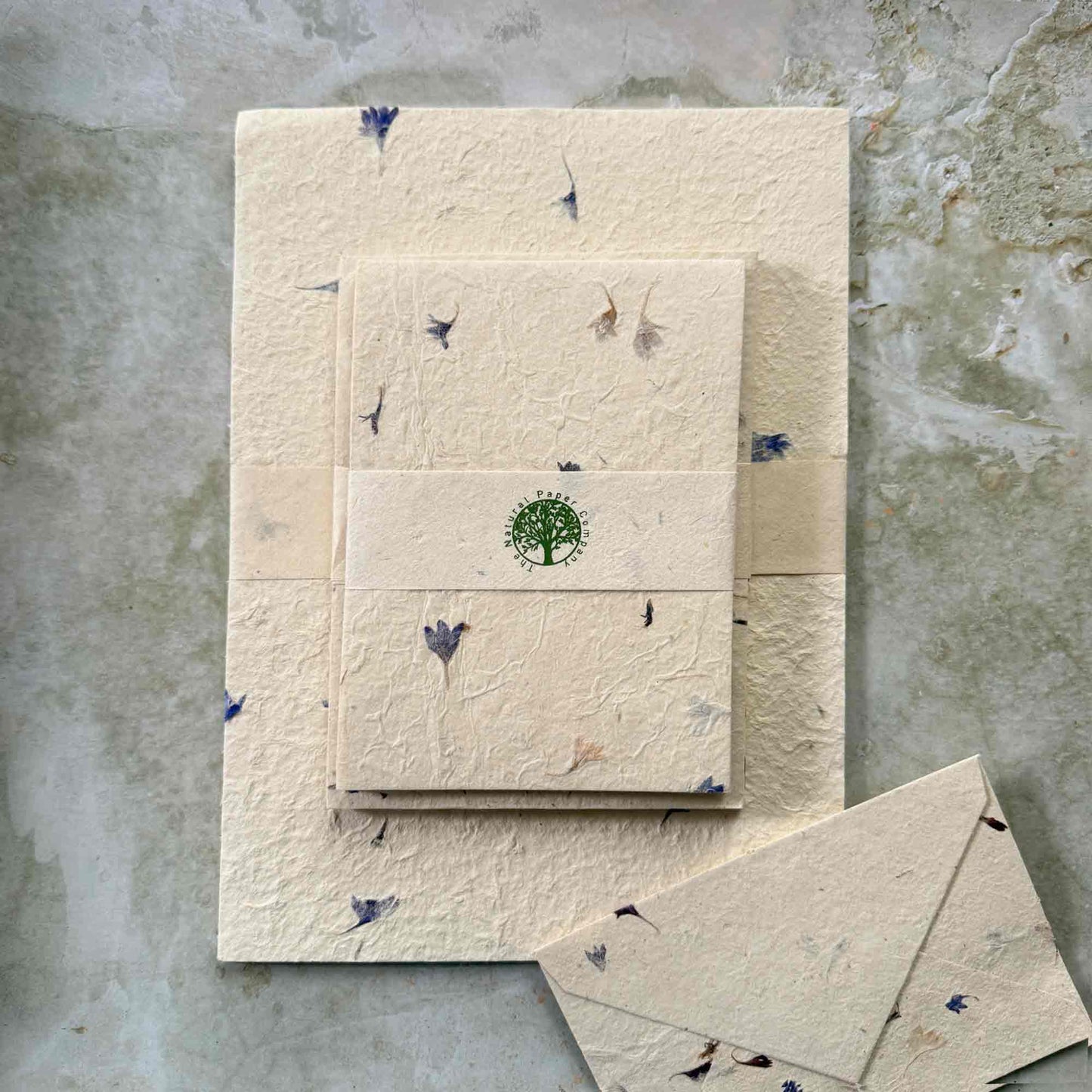 Nepalese Handmade Lokta Paper and Envelopes - Cornflower