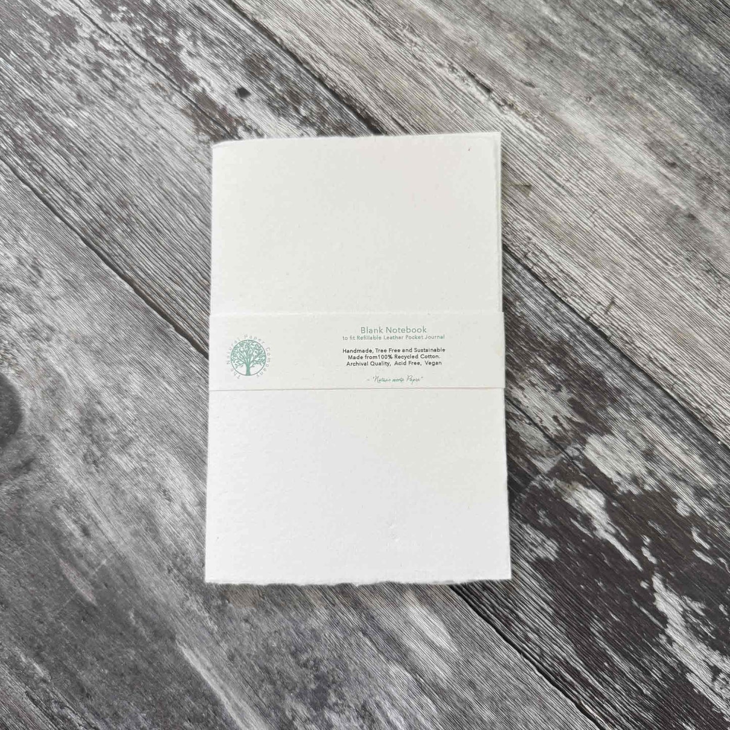 A6 blank refill insert – handmade cotton paper, hand‑stitched for refillable journal 