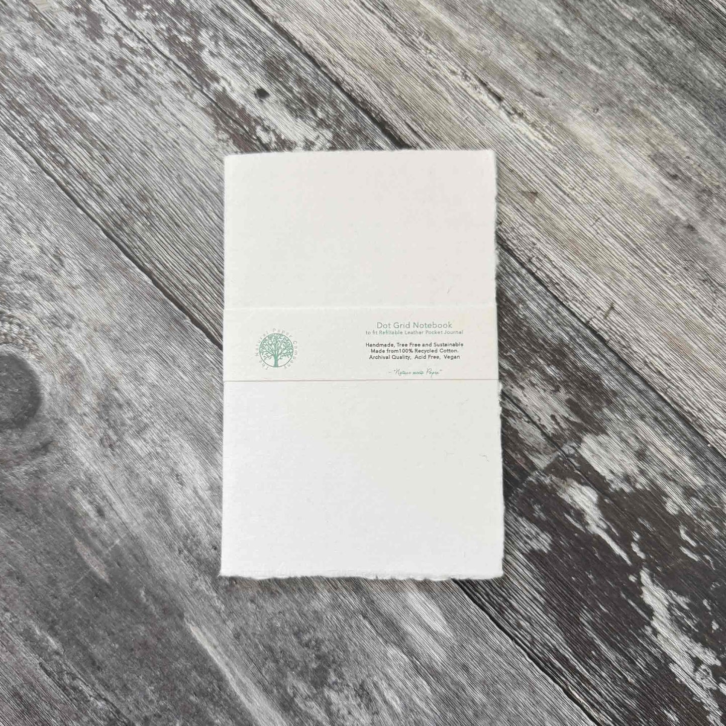 dot grid refill insert – handmade cotton paper, hand‑stitched for A6 leather journals