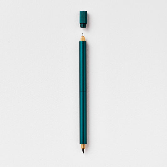 Ivy Lumos Duo Pro Pen by Toms Studio.  Refillable Pen with Changeable tips.  Dark Green Artist, Illustrator and Writers Pen