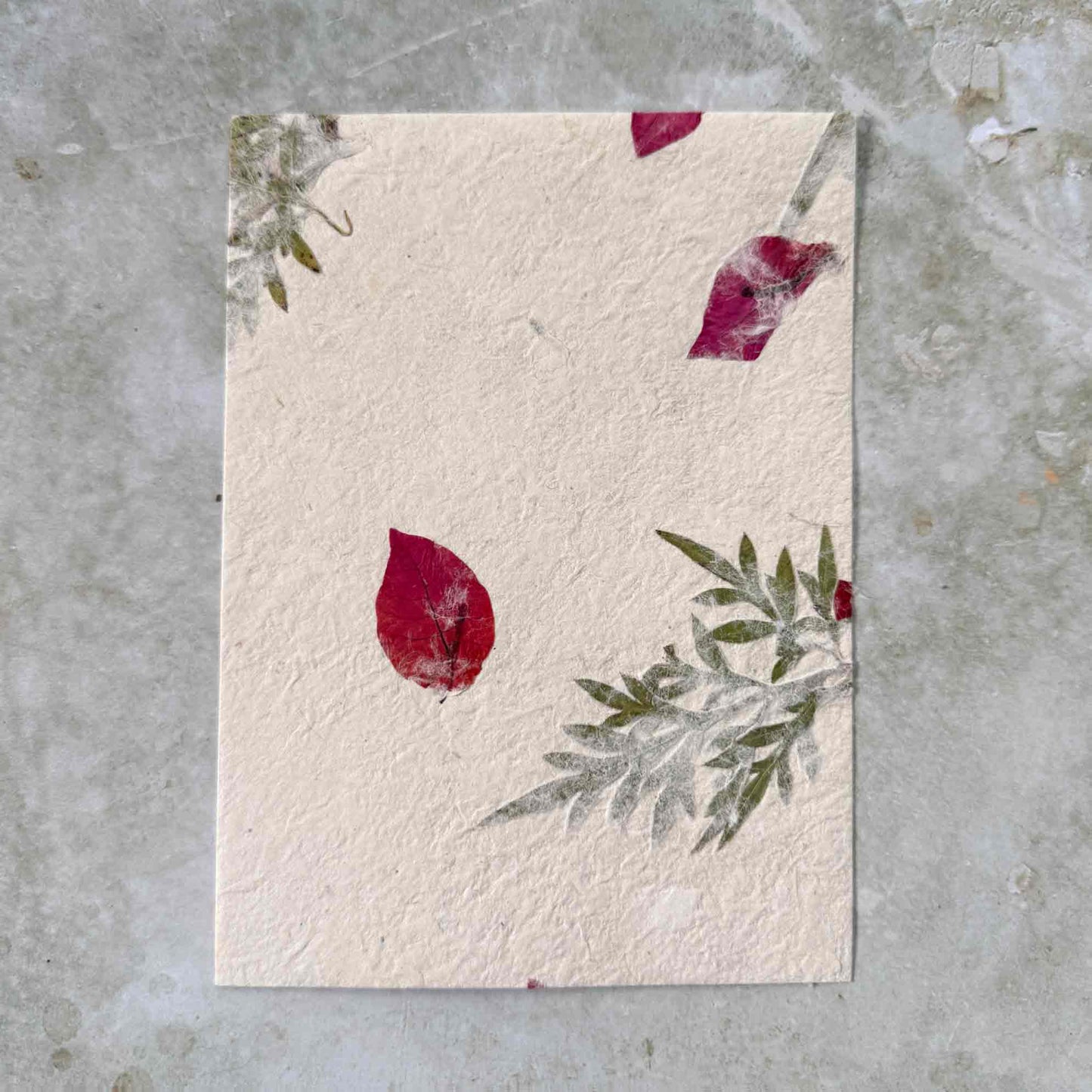 5"x7" card panels made from nepali paper with flowers