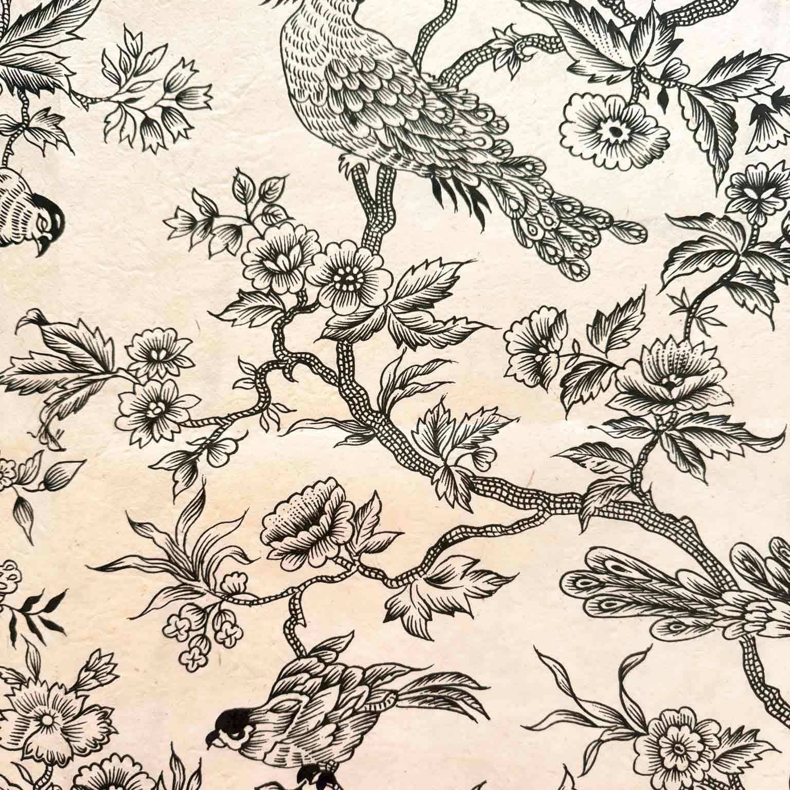 floral pattern wrapping paper in black and white