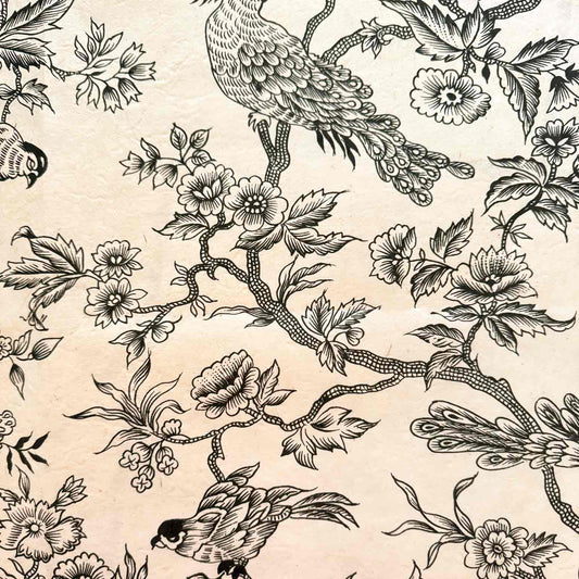 floral pattern wrapping paper in black and white