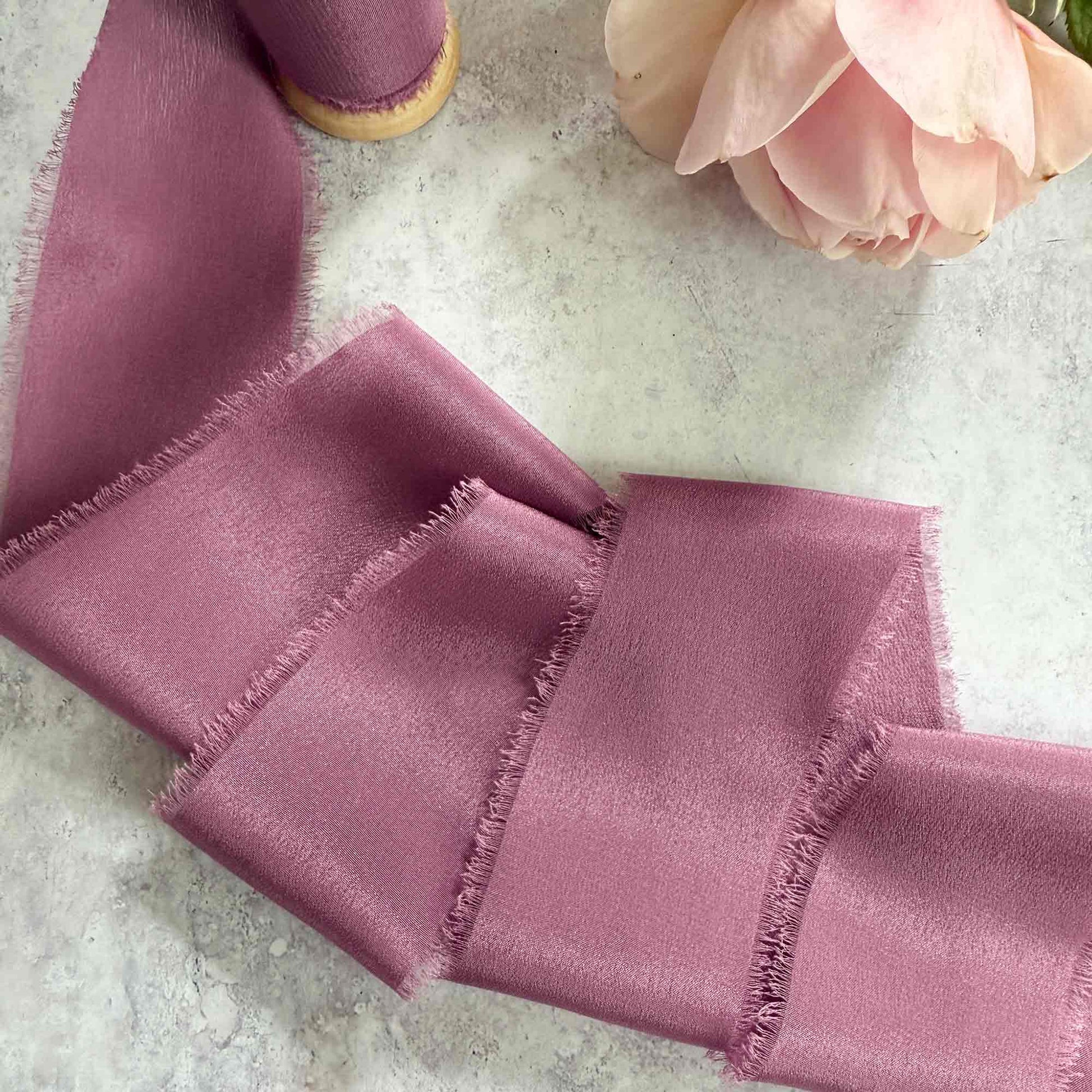 wide silk ribbon in mauve.  2 inch wide 