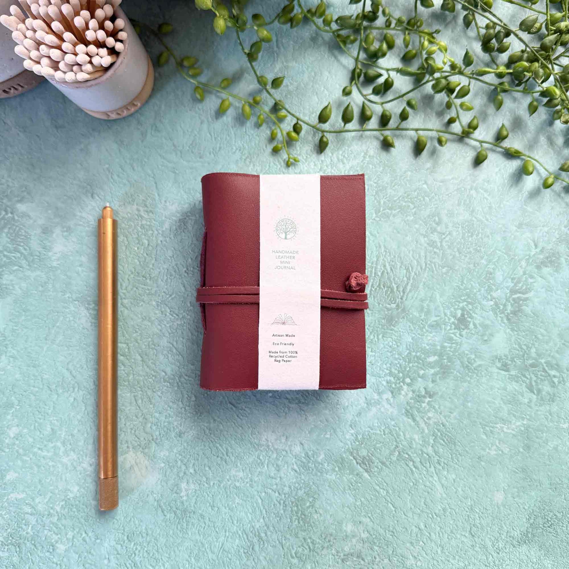 tiny handmade leather notebook perfect for gifting