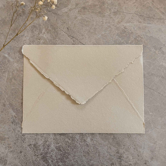 Natural Invitation Envelope Made from Handmade Cotton Rag Paper