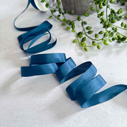 narrow navy silk ribbon