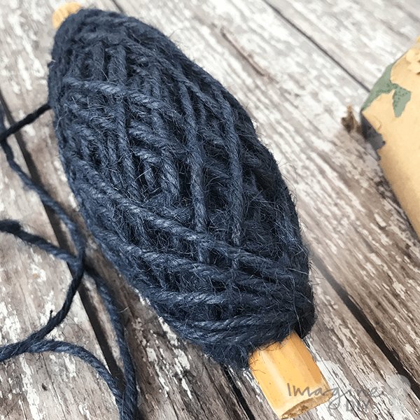 flax cord string in navy.  Hemp cord for gift wrapping, crafts, gardening and floristry.  By The Natural Paper Company