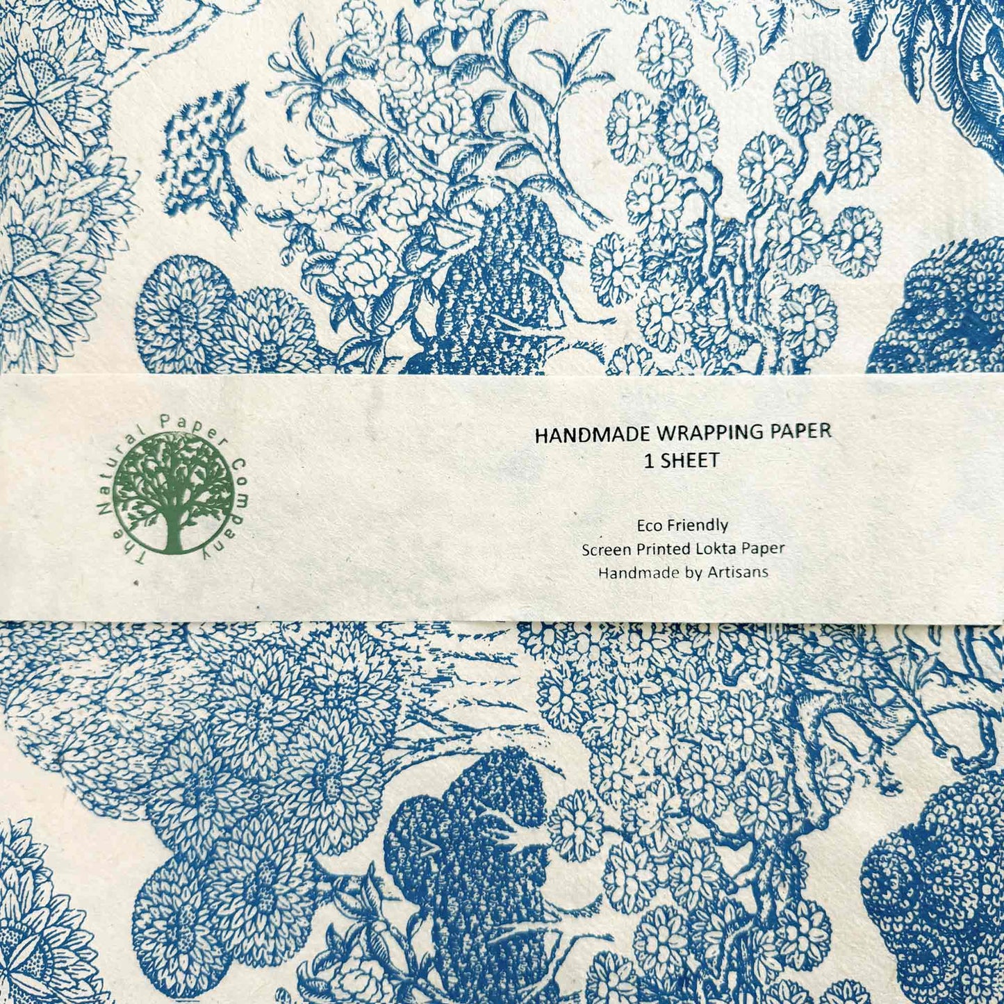 eco friendly gift wrap made from screen printed lokta paper