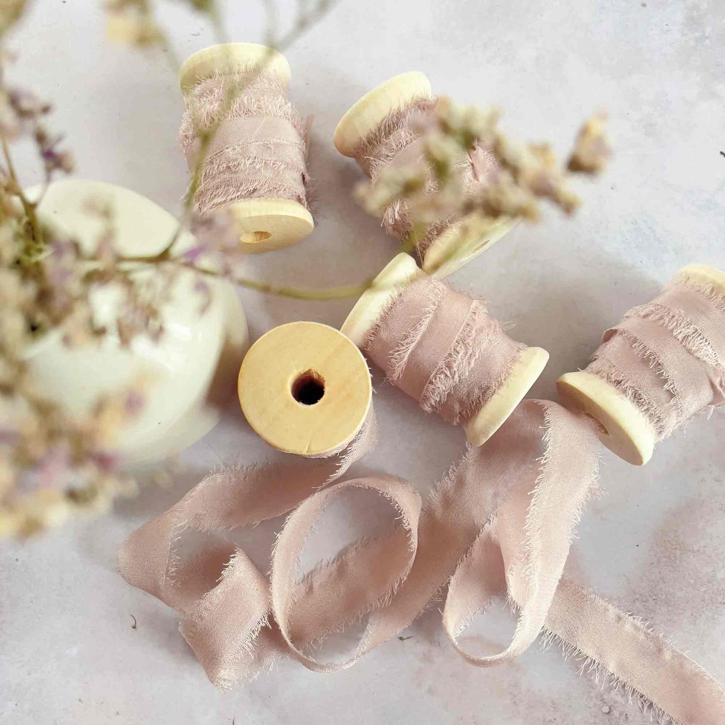 10mm Silk Ribbon - Nude Blush