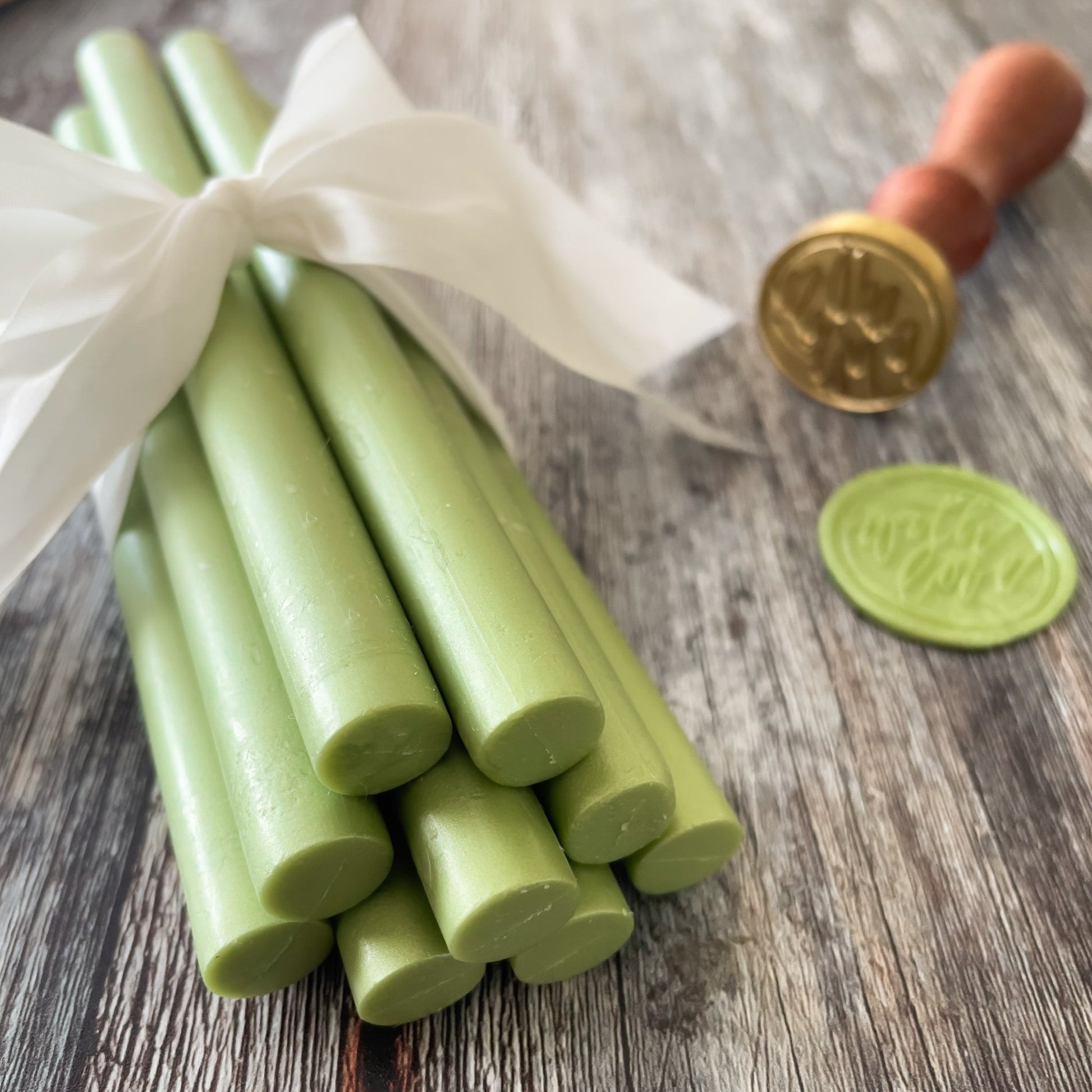 Sealing Wax Sticks in Olive Green. wax seals thenaturalpapercompany.com   