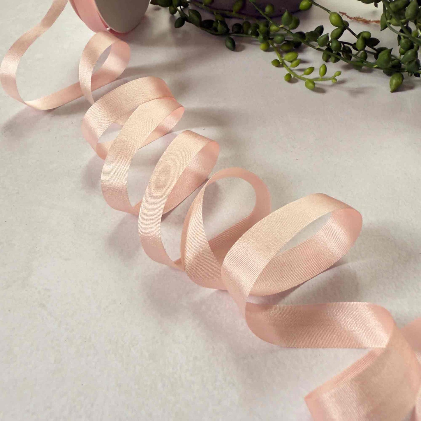 peach puff silk ribbon 13mm wide