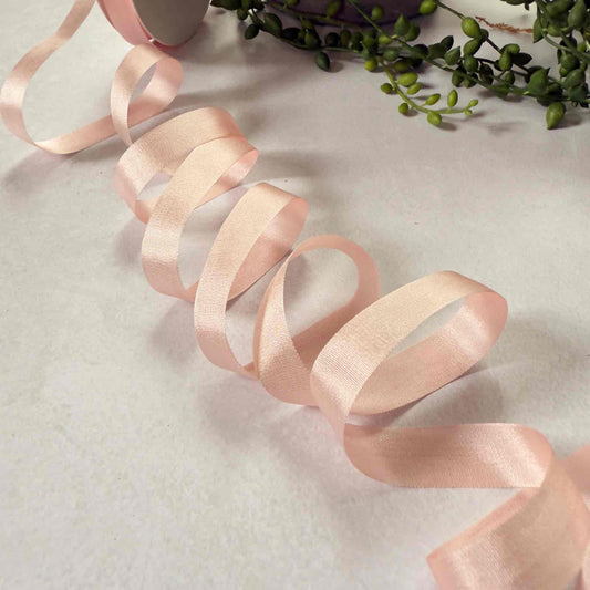 peach puff silk ribbon 13mm wide