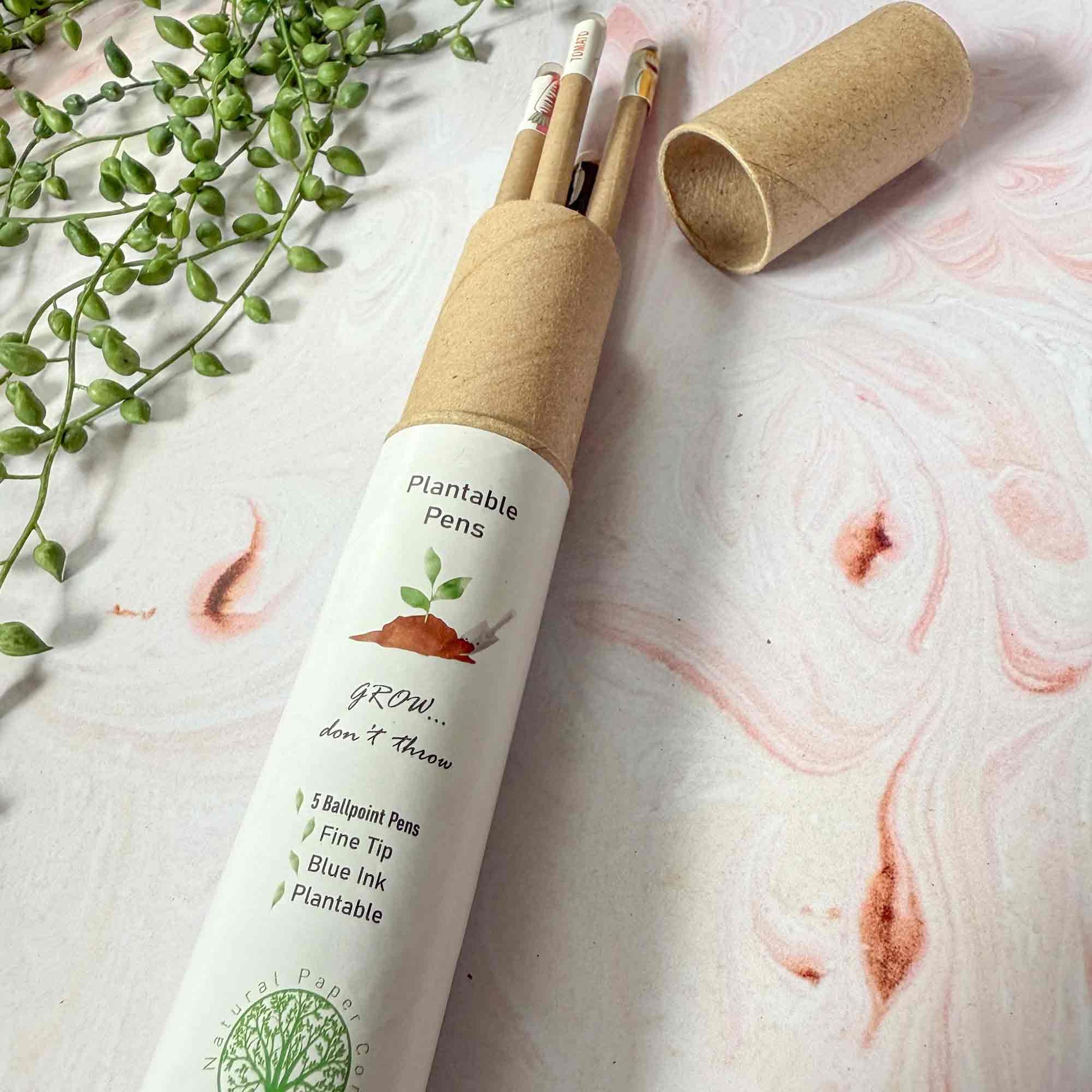 Plantable pens made from recycled paper