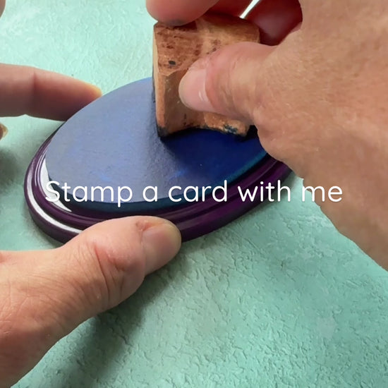 How to make a quick and easy card with an Indian Wood Block Stamp of a Volkswagon Campervan