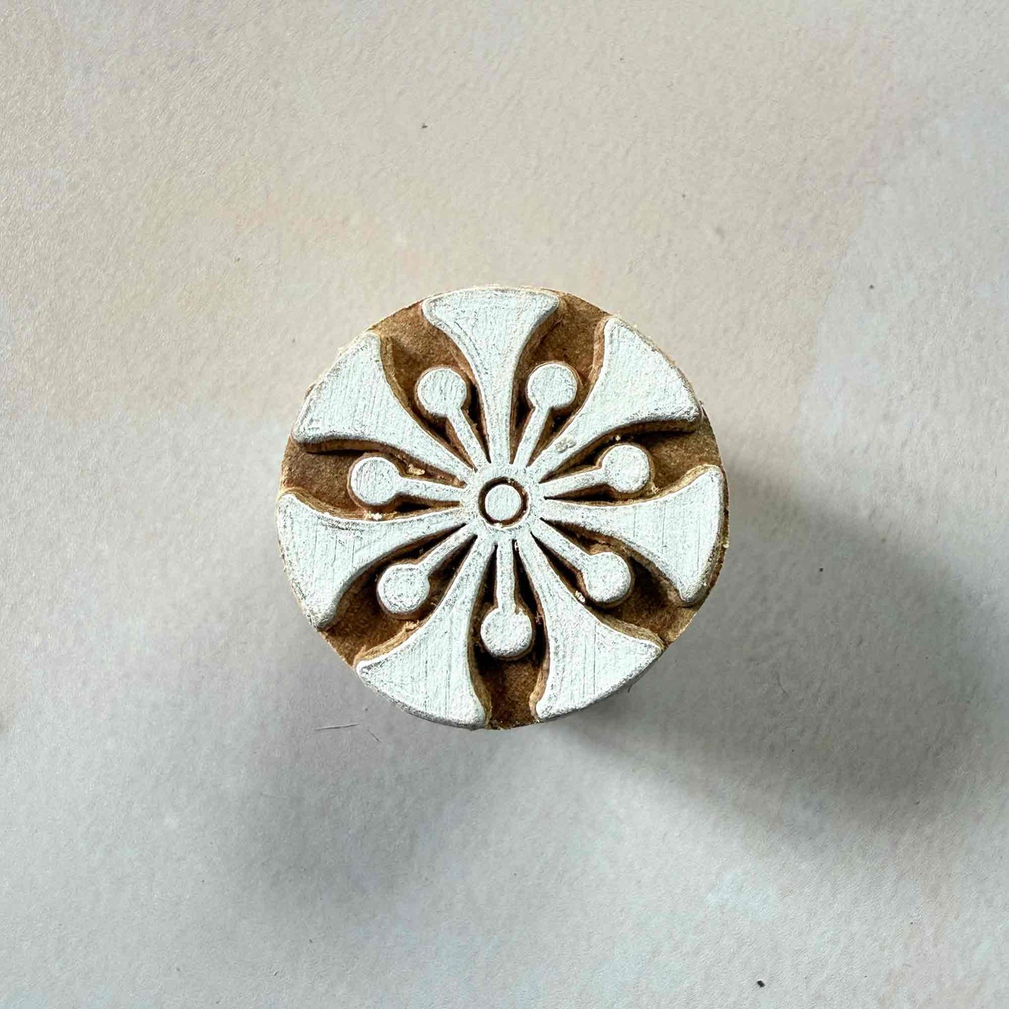 Decorative wooden stamp with floral pattern 