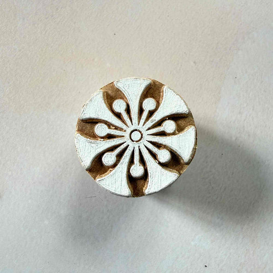 Decorative wooden stamp with floral pattern 
