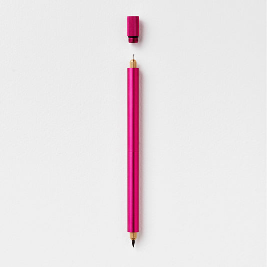 Raspberry refillable Pen with changeable multi tips.  Lumos Duo Pro pen by Toms Studio.  Hot Pink Colour.