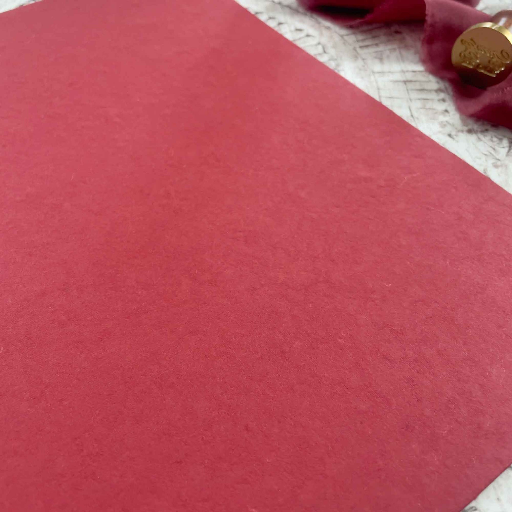 bright red recycled cotton rag paper