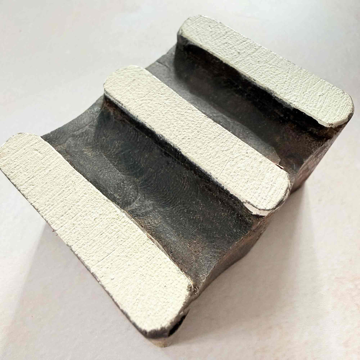 Rekha Indian wood block stamp with three hand-carved parallel printing lines