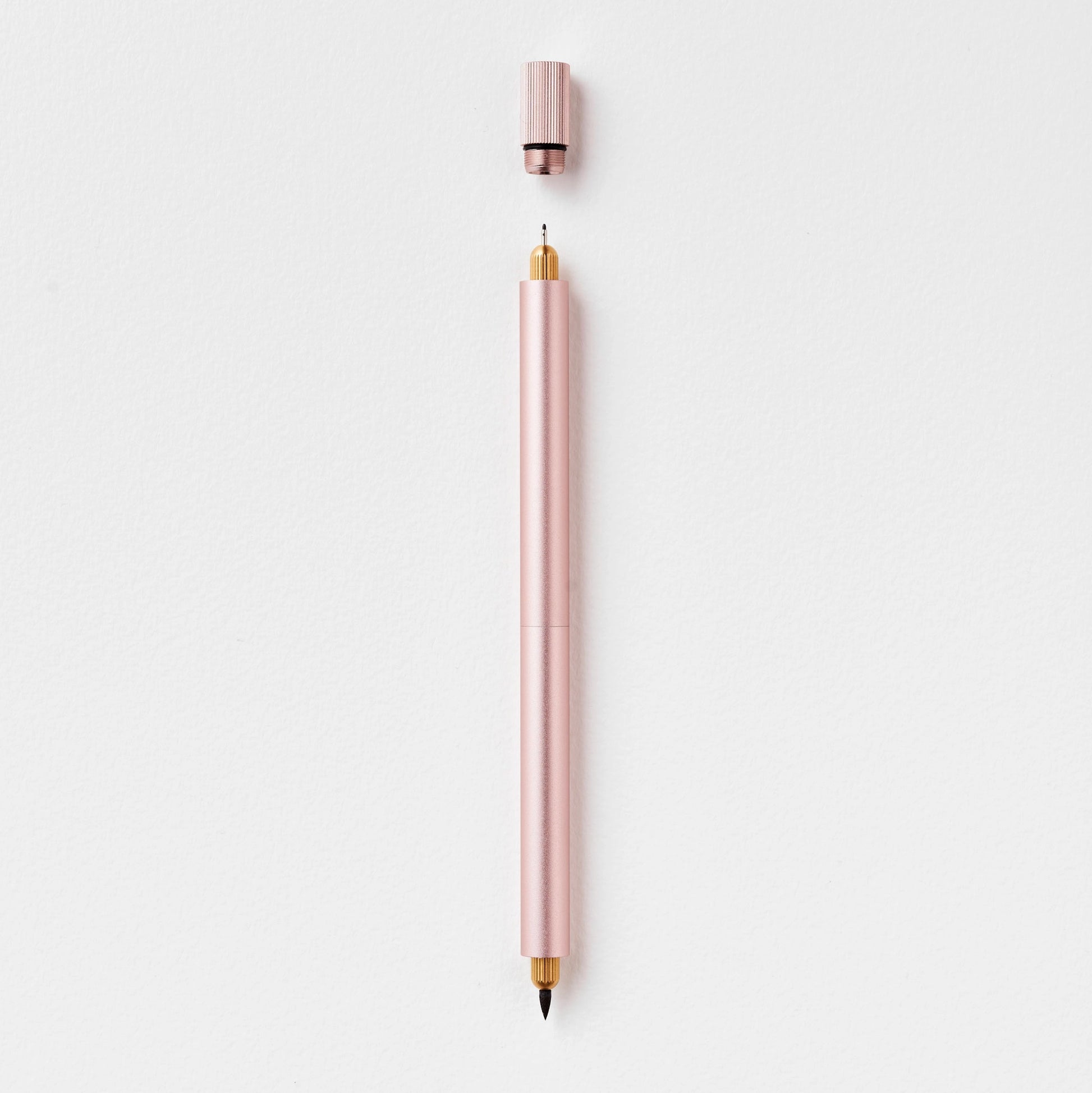 Rose Gold Lumos Duo Pro Pen by Tom's Studio.  Refillable Multi Tip Pen for Writers and Artists