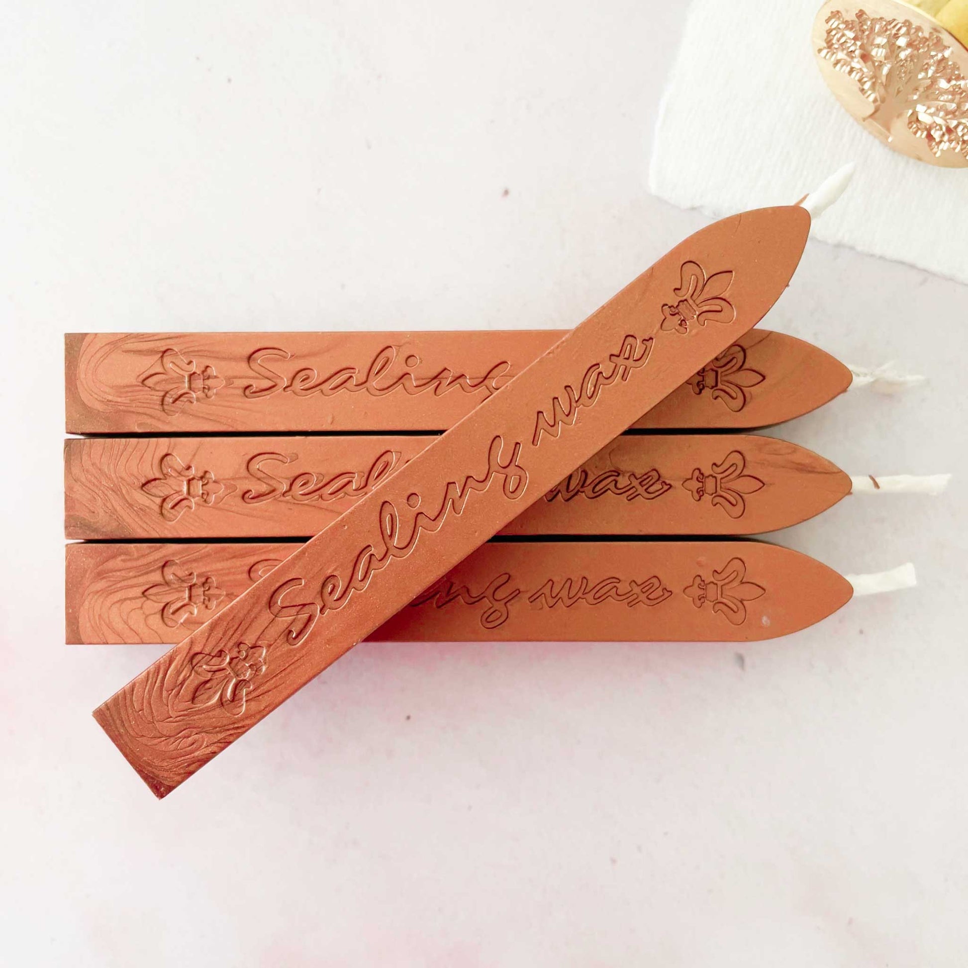 Rose Gold Sealing Wax Stick with Wick sealing wax thenaturalpapercompany   