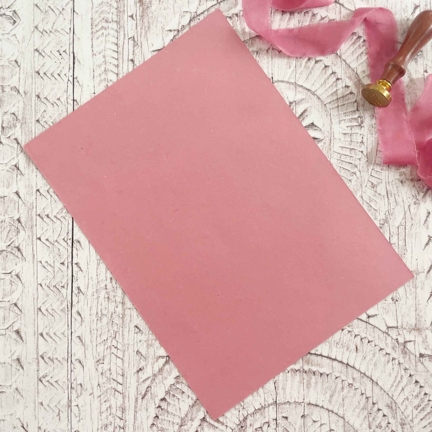 rose pink recycled cotton rag paper in a4 sheets.  