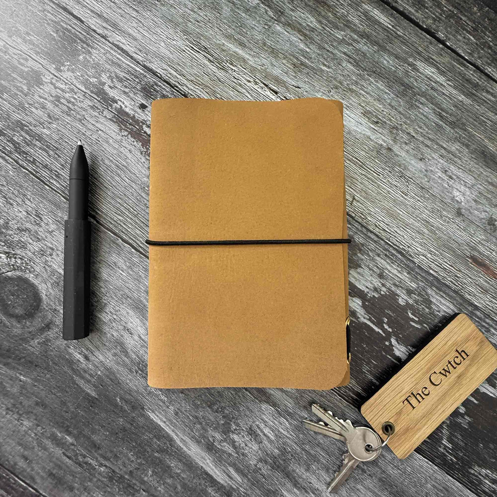 Handmade refillable sand leather journal A6 size with handmade cotton paper inserts