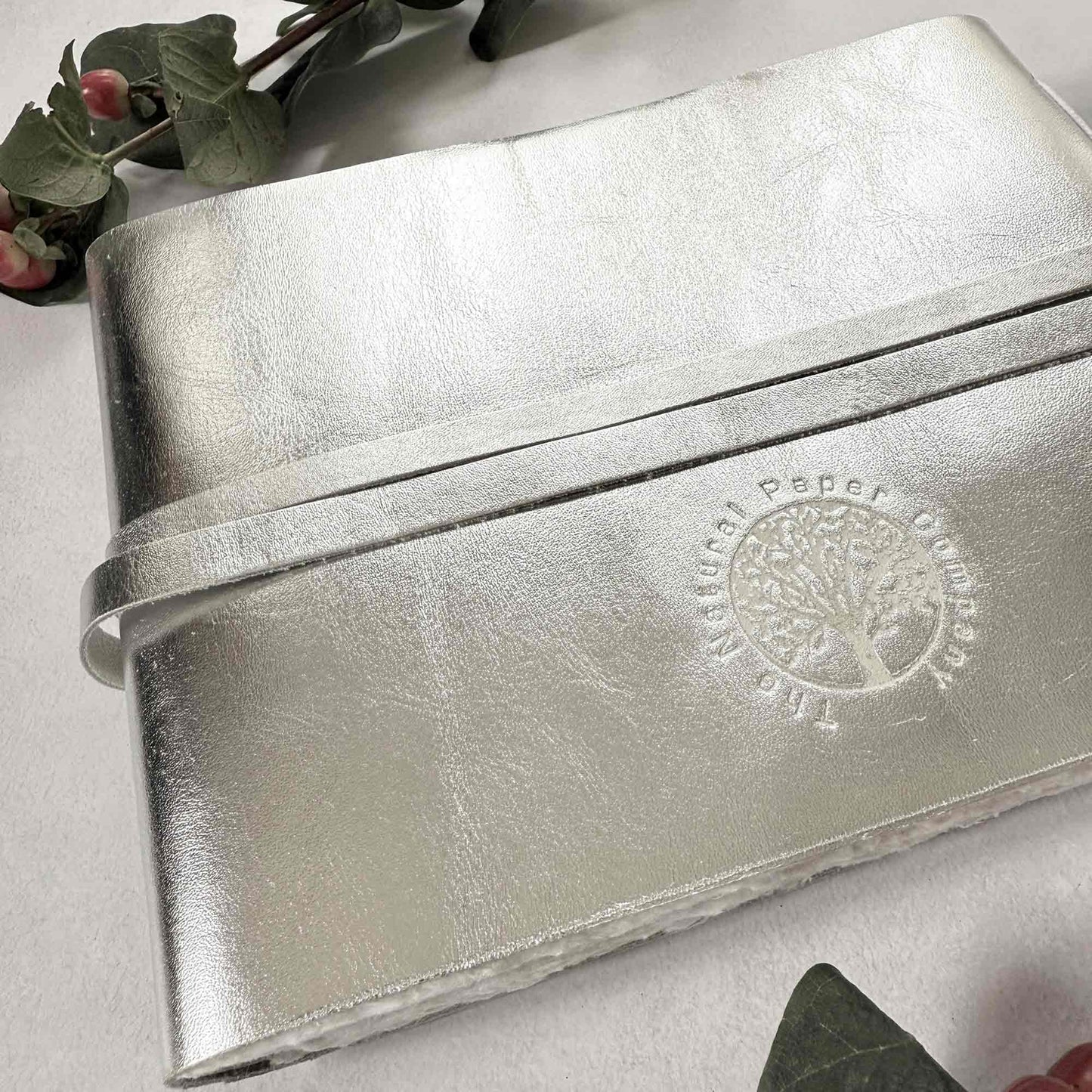 a5 notebook in silver leather