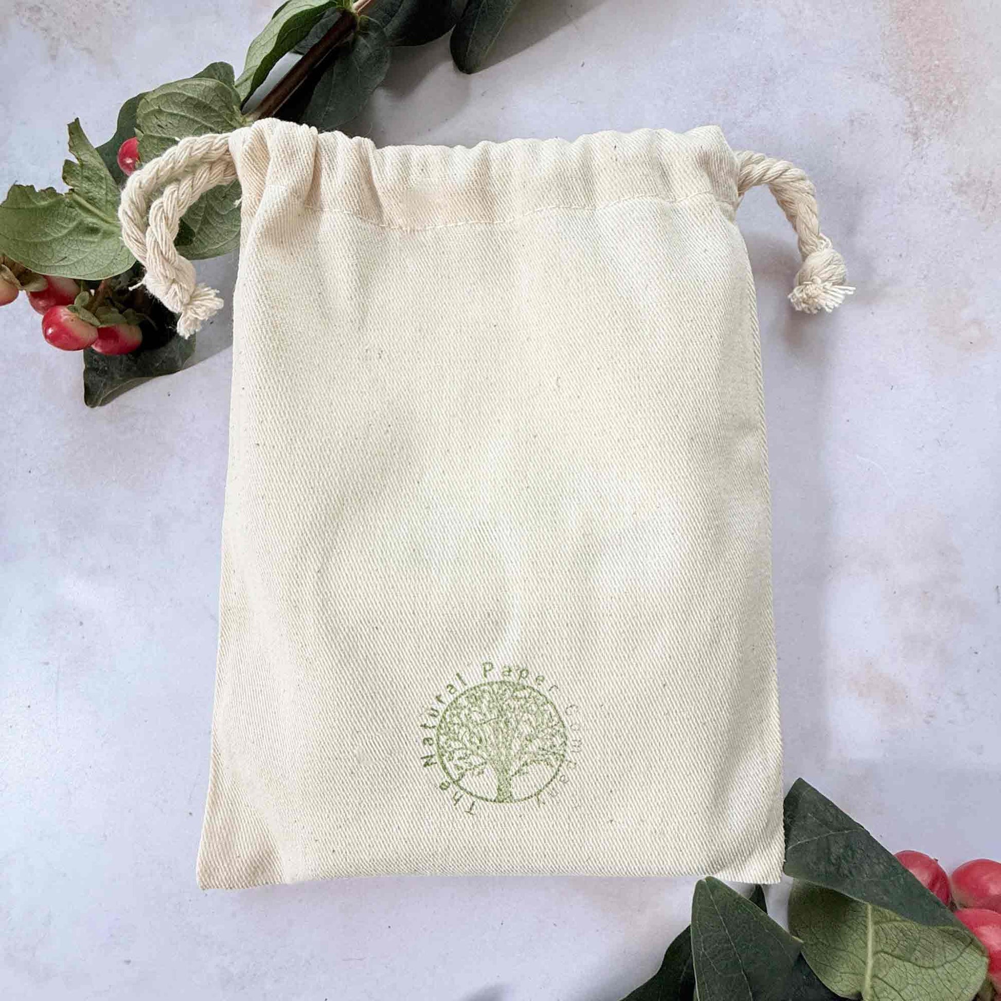 small leather notebook in gift bag