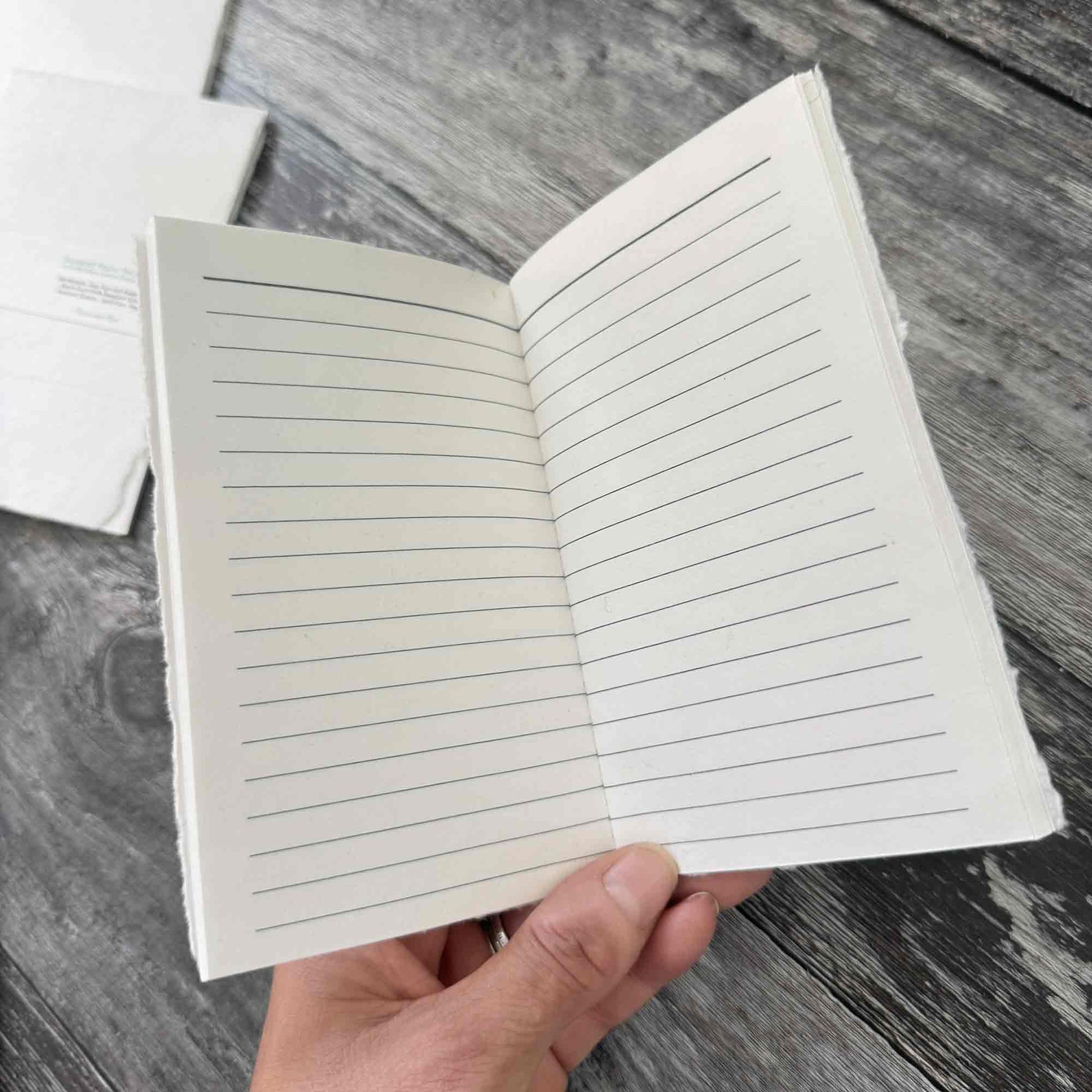 A6 lined refill insert – handmade cotton paper, hand‑stitched for leather journals