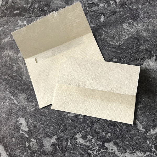 Small Handmade Paper Envelopes in Natural  White Envelopes thenaturalpapercompany.com   