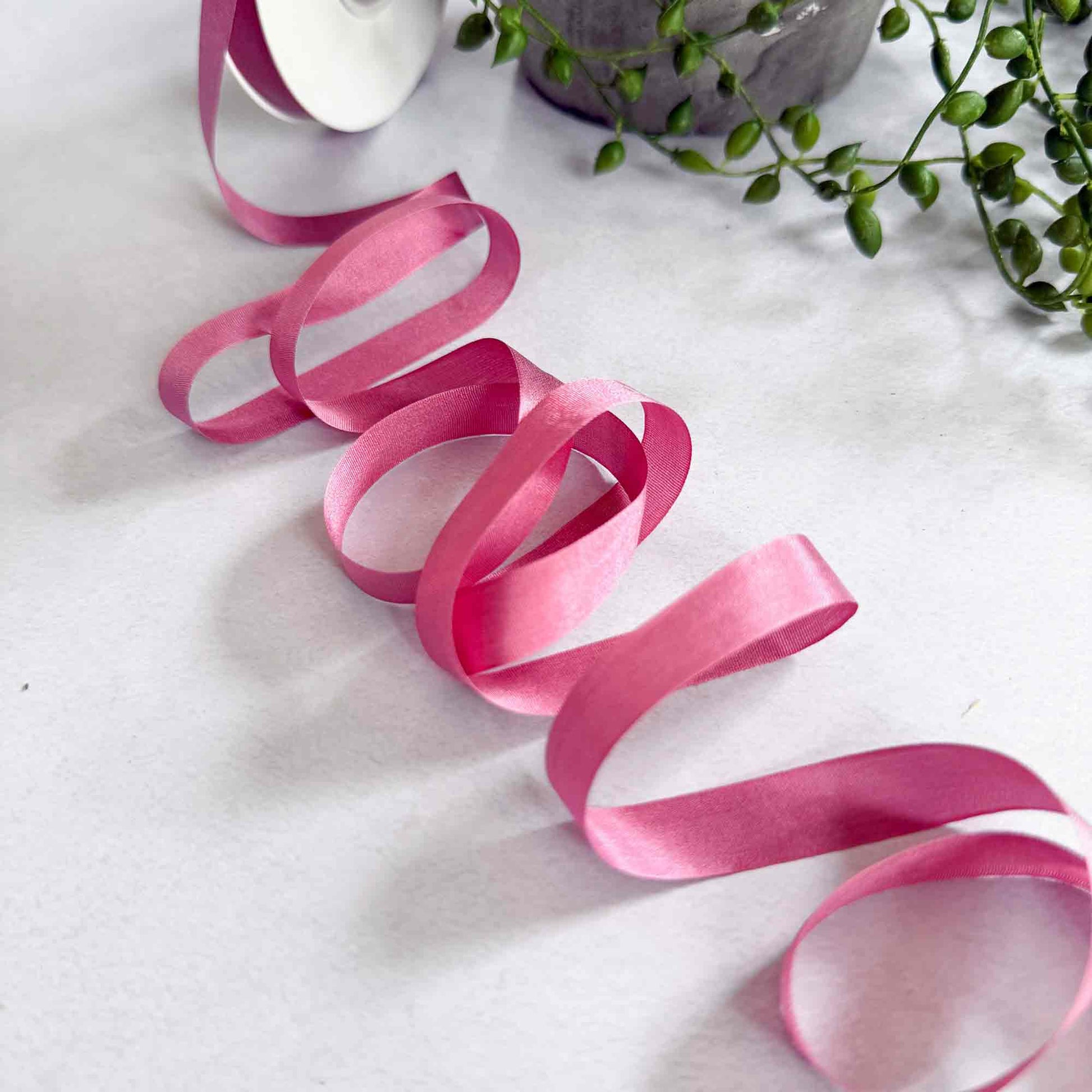 Hot pink silk ribbon 