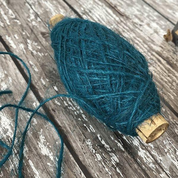 Flax cord string in a teal colour. Natural biodegradable string for ...