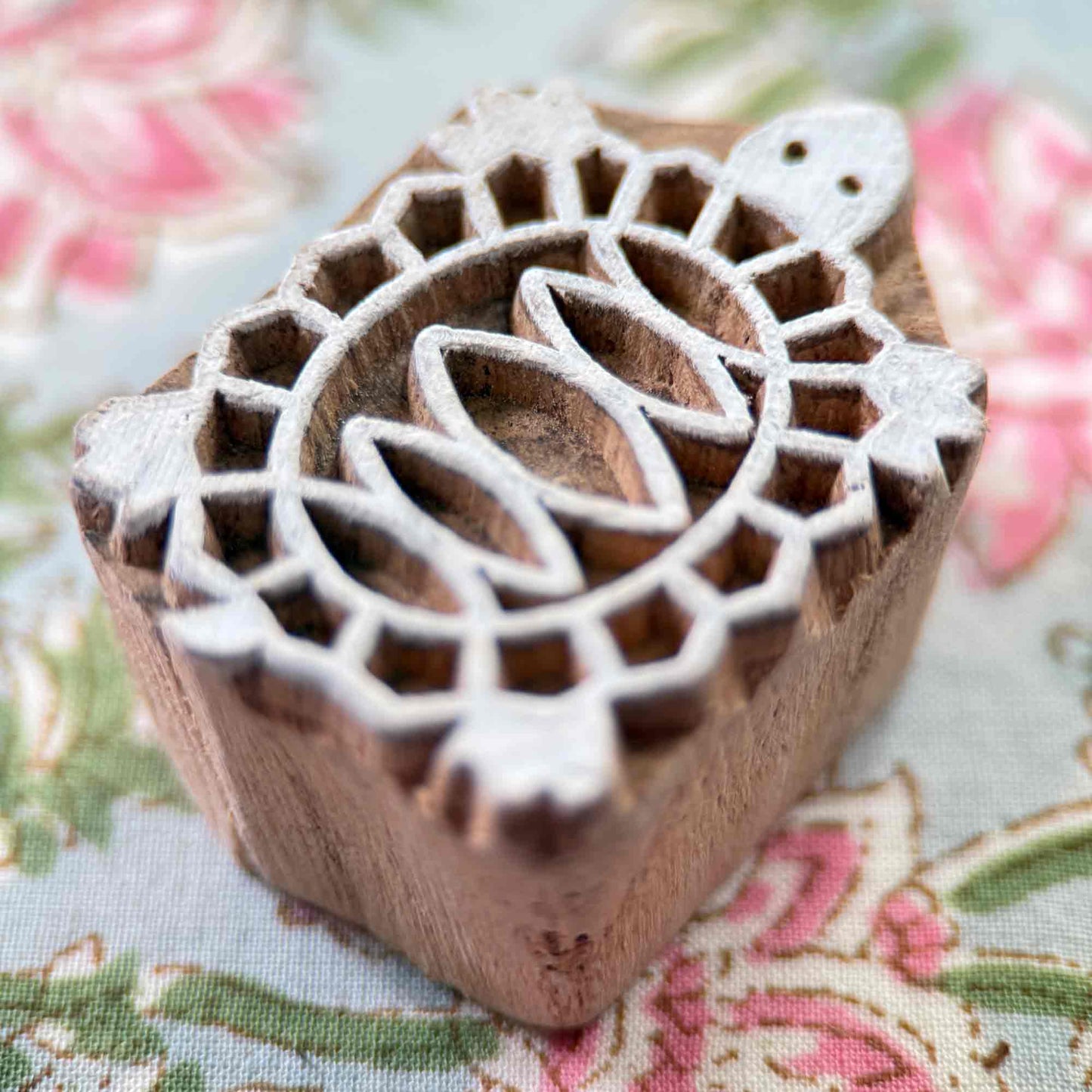 turtle patter wooden stamp for block printing