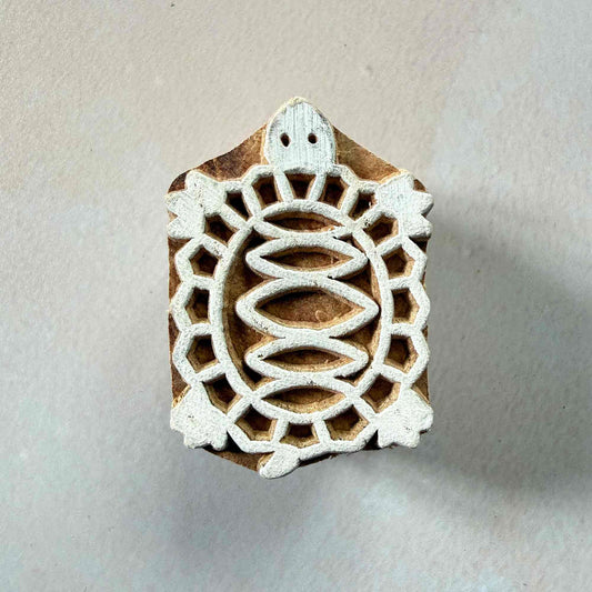 turtle design wood block stamp hand made in india