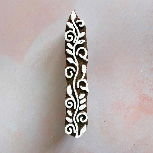 vine pattern wood block stamp for creating a border pattern on cards, gift wrap or fabric
