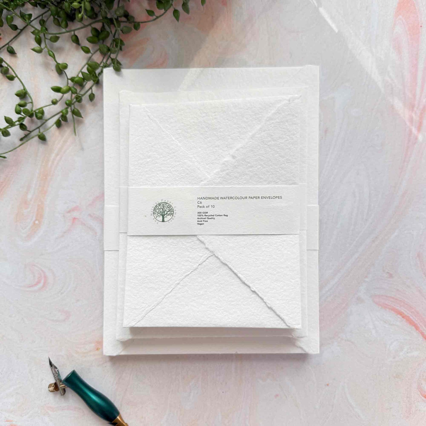 white handmade paper envelopes
