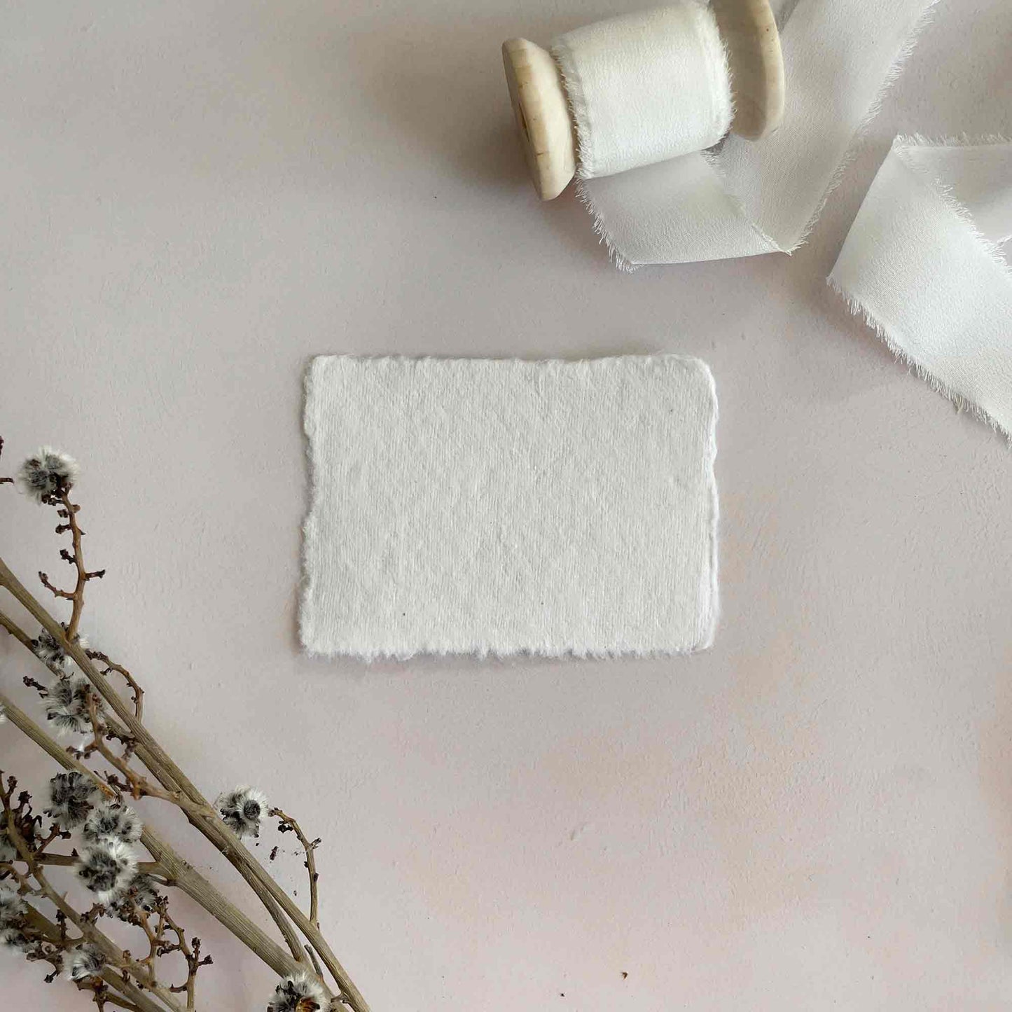 Handmade Paper Place Cards in White.  Small Panels of Handmade Cotton Rag Paper by The Natural Paper Company