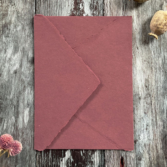Dusky Rose Handmade Paper Envelope