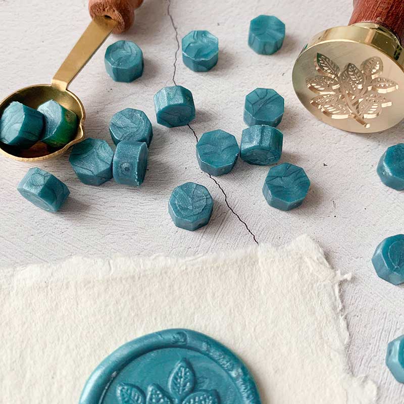 Sealing Wax Beads in Sea Green sealing wax thenaturalpapercompany 30 Beads  