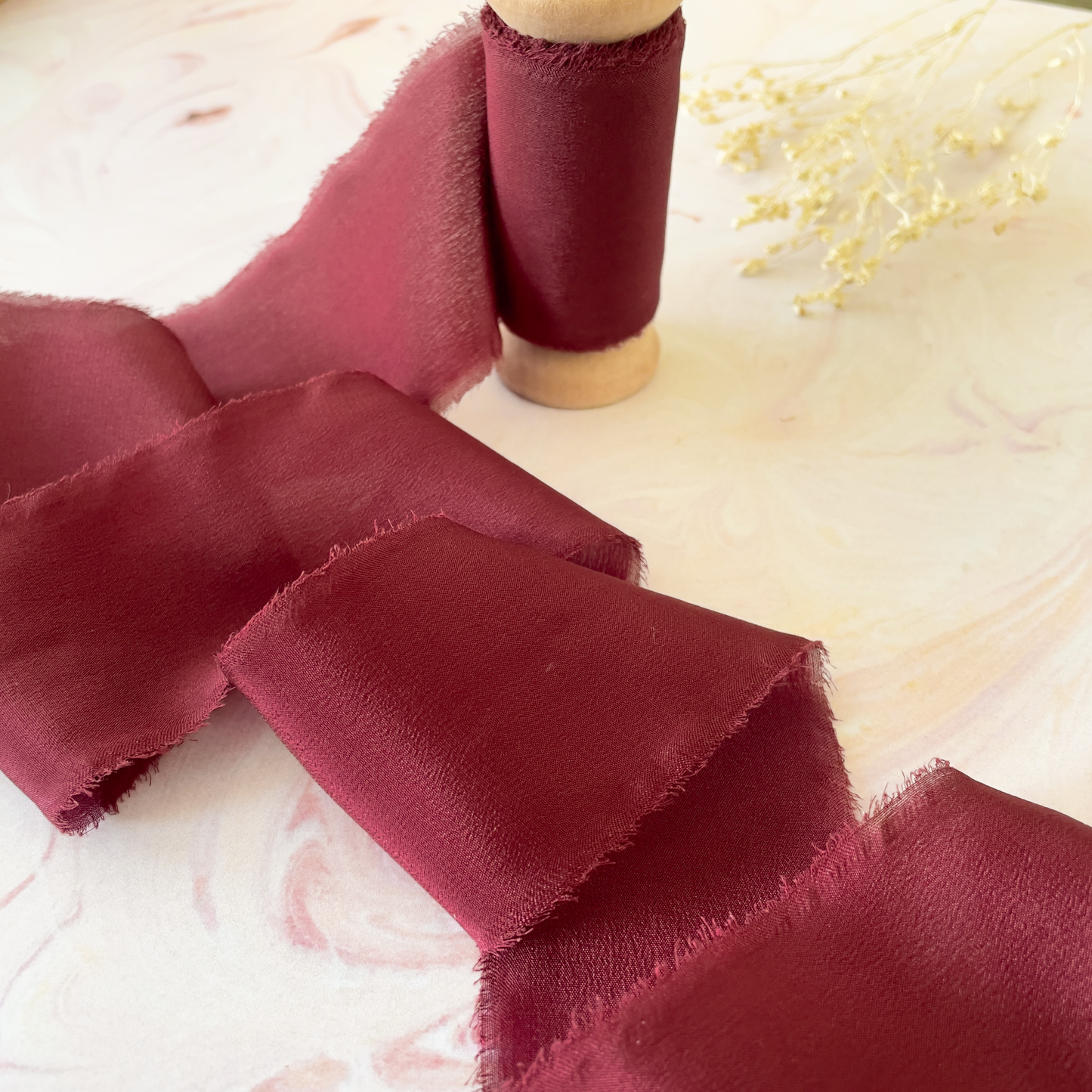 Silk Ribbon in Burgundy Art & Crafting Materials thenaturalpapercompany   