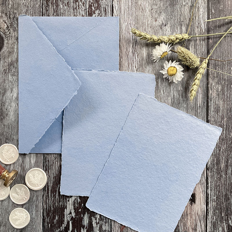 Denim Blue Handmade Card  thenaturalpapercompany   